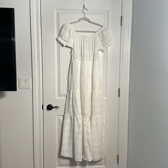 Maxi Dress, white, size M, with pockets and slip - Picture 4 of 5